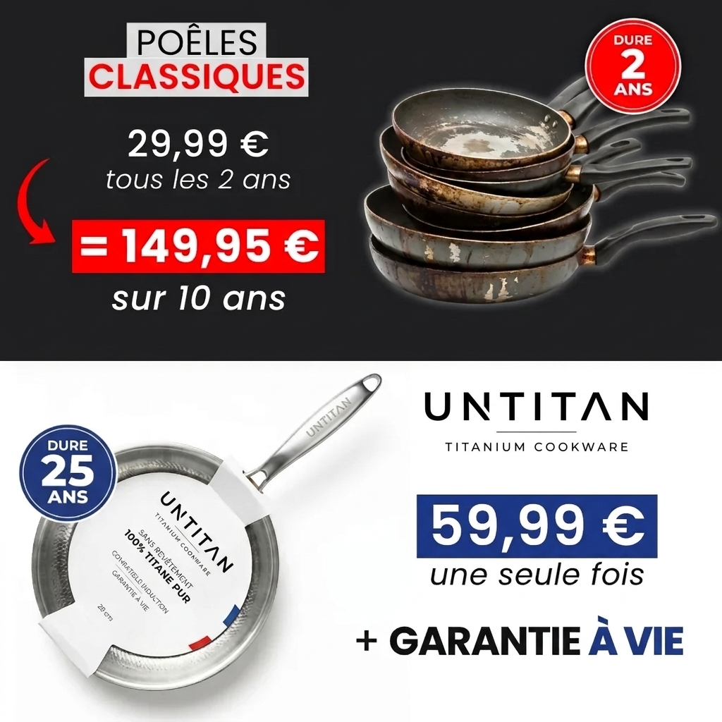 Pfanne aus 100 % reinem Titan — UNTITAN